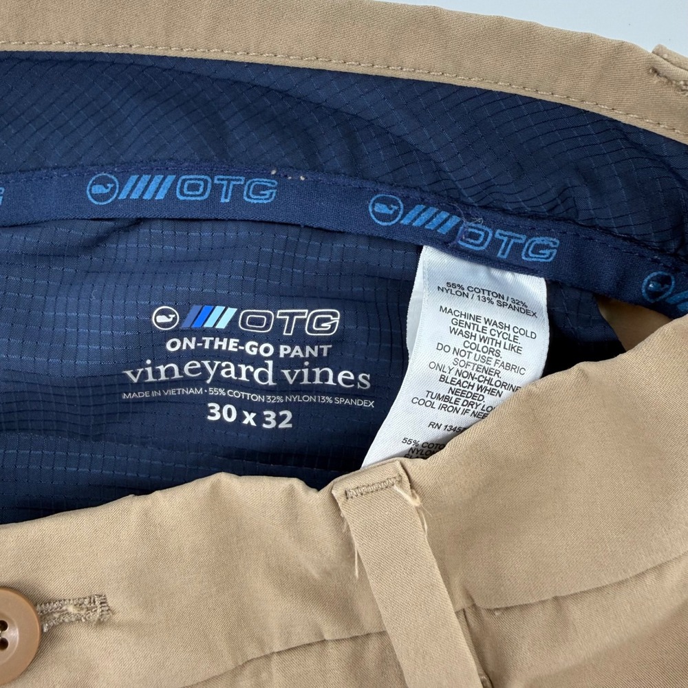 Vineyard Vines OTG On The Go‎ Pant Khaki Chino Stretch Men's 30x32 Performance - Picture 5 of 5